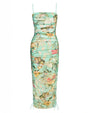Outline image of Sweetie Mesh Column Dress - Adjustable Aqua Floral maxi 