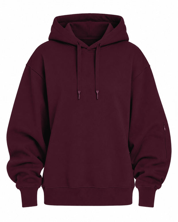 Outline image of Convertible Fleecey - Garnet as a full length hoodie