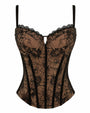 Outline image of Corset Top - Lace Black/Tawny front view