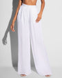 Close up shot of Flowy Pant - Gauze White on model