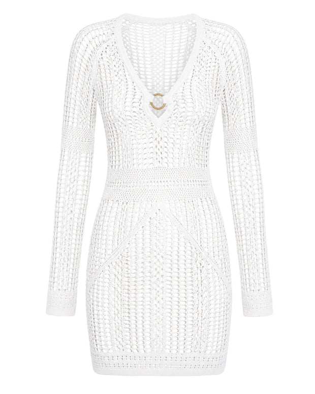 Outline image of Ringy Mini Cover Up - Crochet White