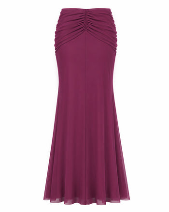 Outline image of Mermaid Sheer Maxi Skirty - Mesh Dark Rose