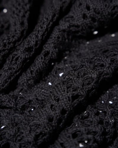 Fabric swatch of Ringy Mini Cover Up - Crochet Black