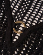 Close up detail shot of hardware on Ringy Mini Cover Up - Crochet Black