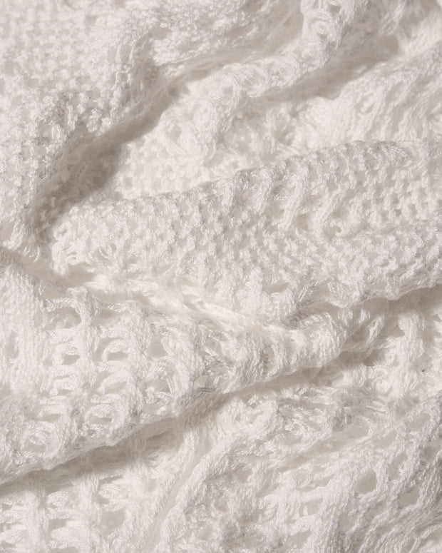 Fabric swatch of Ringy Mini Cover Up - Crochet White