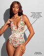 Detail graphic of Plungey Triangle - Contour Pink Rose Leopard/Pinky Oat highlighting power mesh