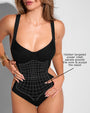 Details graphic of Siren - Contour Rib Black/Tawny highlighting power mesh
