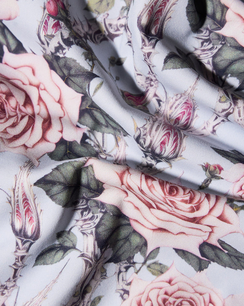 Fabric swatch of Brazilian Bombshell - Blue Thorny Rose