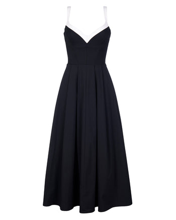 Outline image of Fit & Flare Midi Dress - Black/White