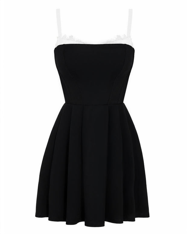 Peaky Fit & Flare Shapewear Mini Dress - Black/White