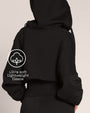 Graphic of Convertible Fleecey - Black highlighting the ultra soft lightweight fleece
