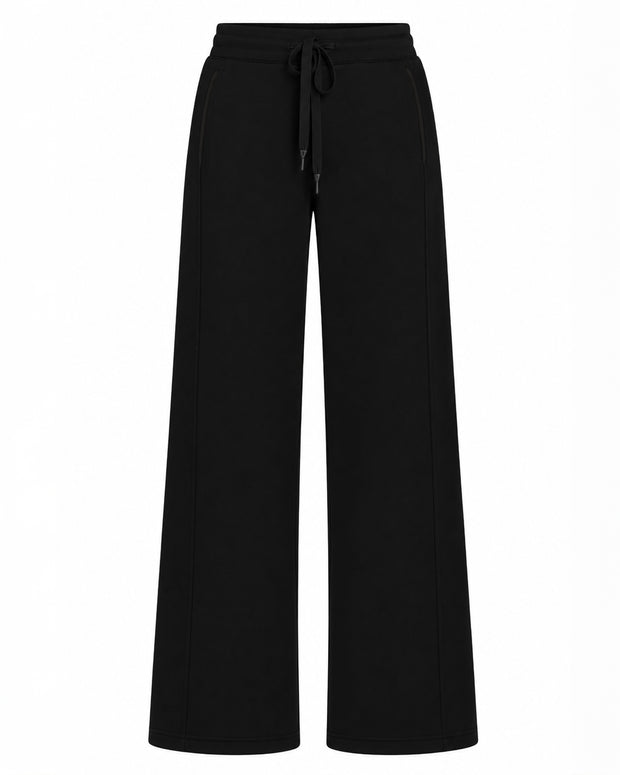 Outline image of Fleecey Wide Leg Pull On Pant - Black