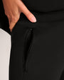 Pocket detail of Fleecey Wide Leg Pull On Pant - Black