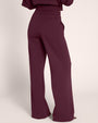 Back view of model wearing Fleecey Wide Leg Pull-On Pant - Garnet