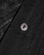 Close up of button on Seersucker Gauze Flowy Shirt - Black