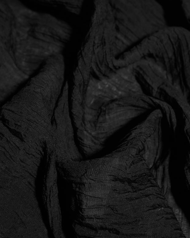 Fabric swatch of Seersucker Gauze Flowy Pant - Black