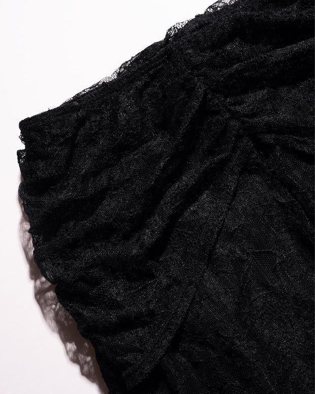 Close up of the waistline of Mermaid Maxi Skirty - Lace Black
