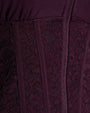 Fabric close up of Corsety Long Sleeve Top - Lace Garnet/Garnet