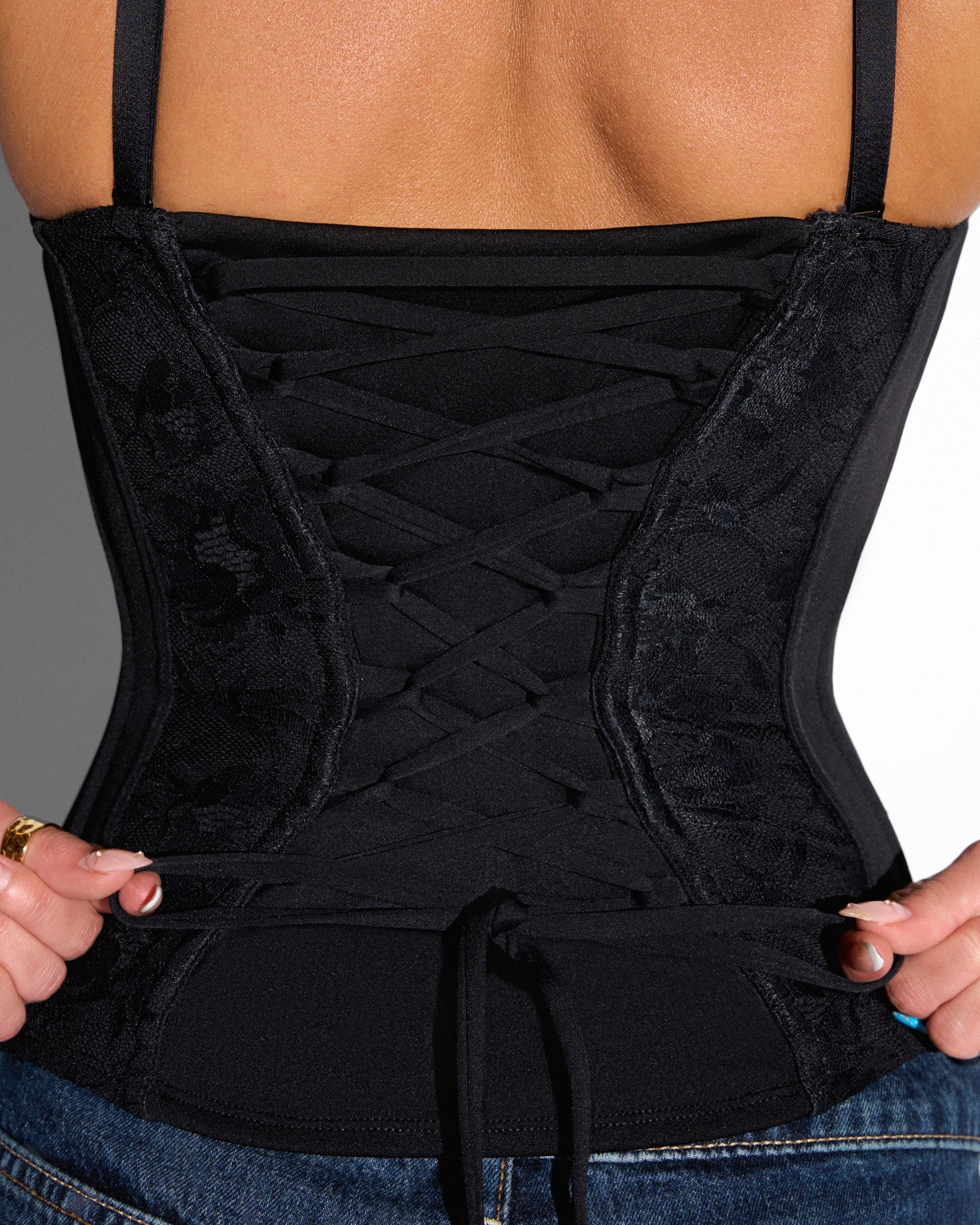 Signature Waist-snatching Corset Top - Lace Black | TA3