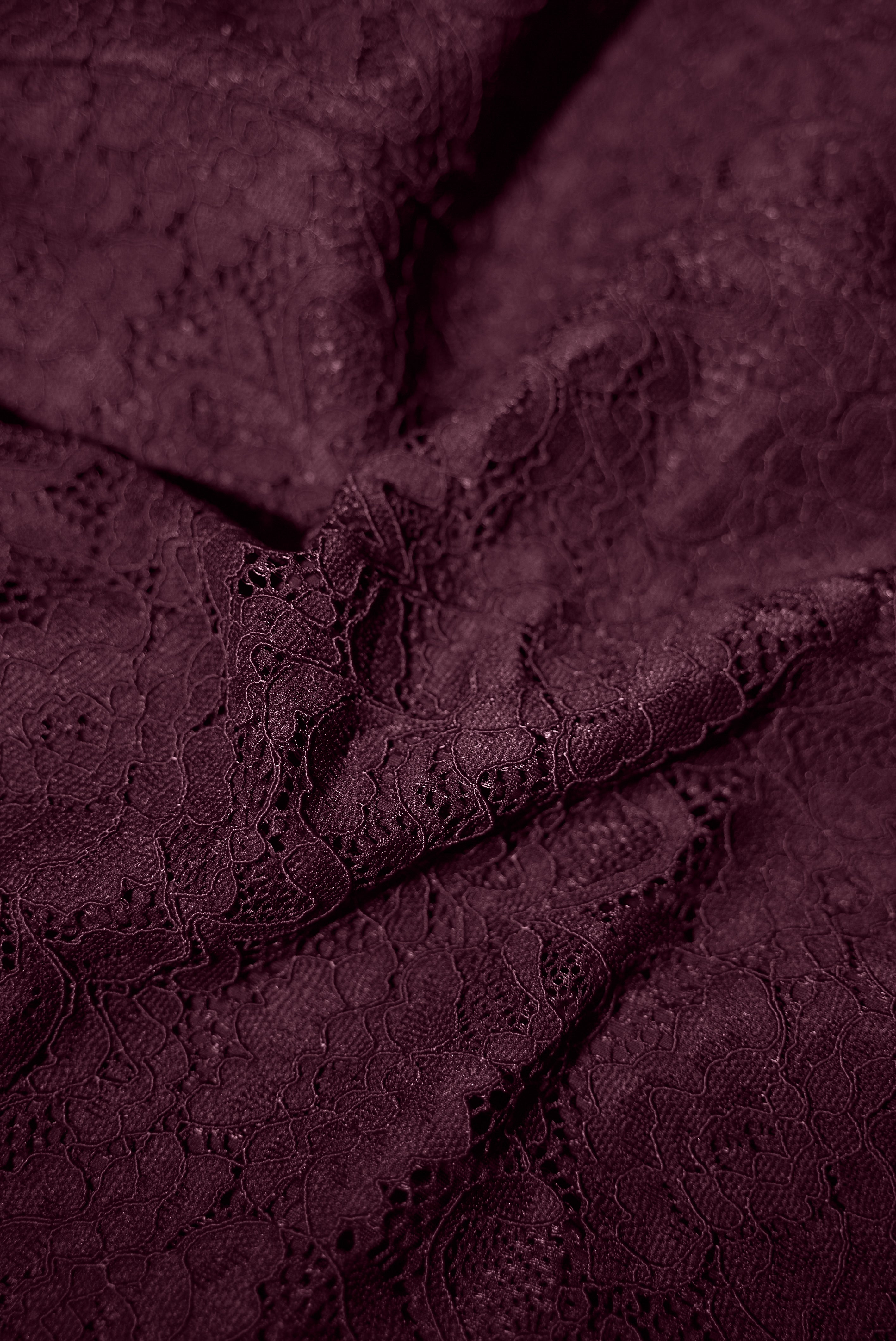 close up fabric swatch of Seamed Lushy Midi Dress - Lace Garnet