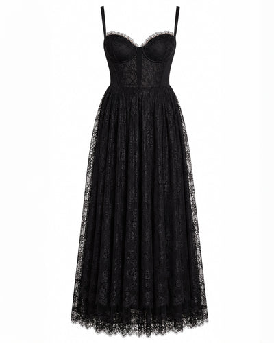 Outline image of Bombshell Maxi Dress - Lace Black