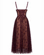 Back outline image of Bombshell Midi Dress - Lace Garnet/Tawny