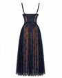 Back outline image of Bombshell Midi Dress - Lace Midnight/Tawny