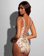 Back view of Lifty - Contour Thorny Rose/Oat on model