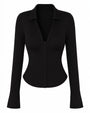 Outline image of Shirty Long Sleeve Top - Black
