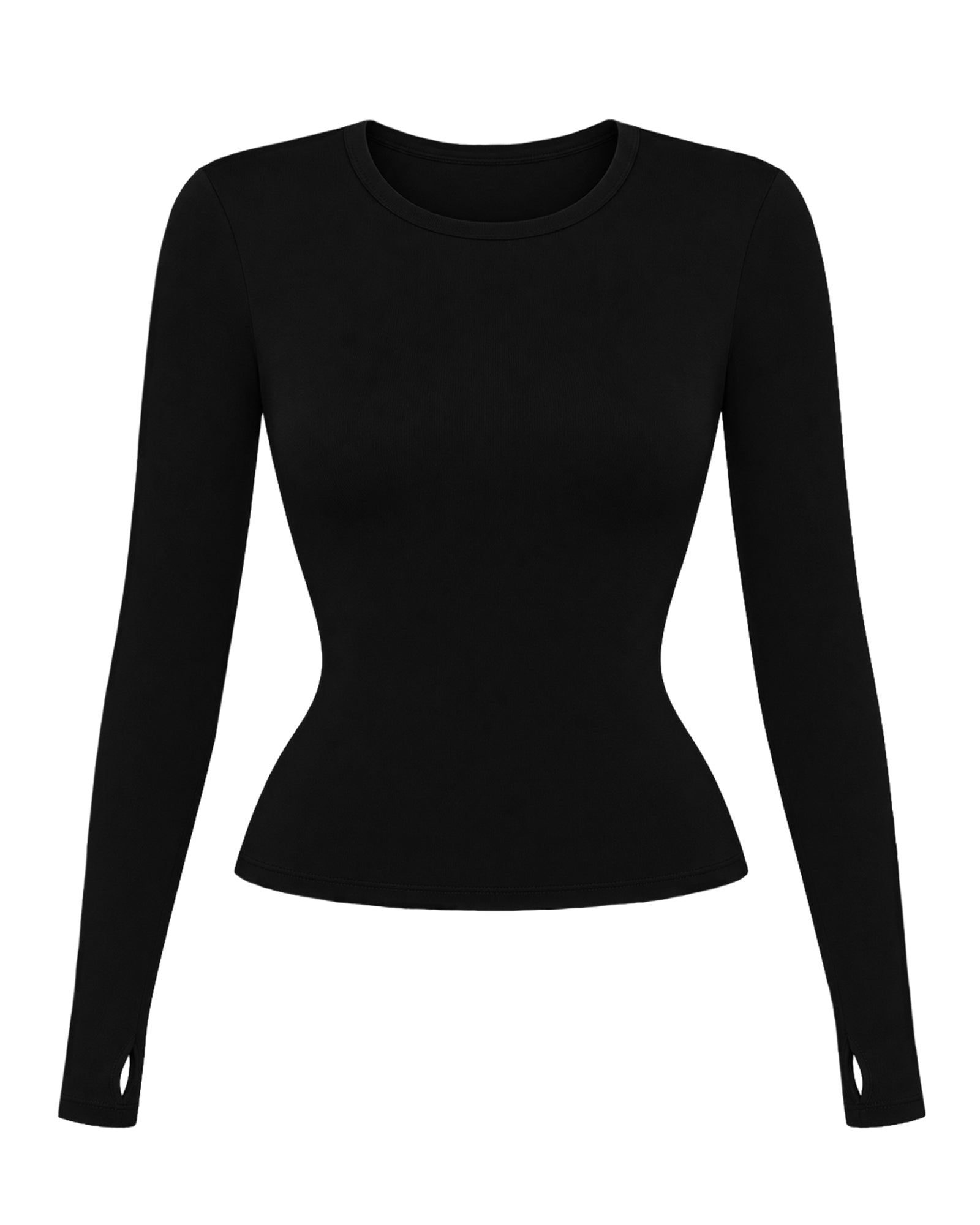 Shapey Crew Neck Long Sleeve Shapewear Top - Soft Sheen Jersey