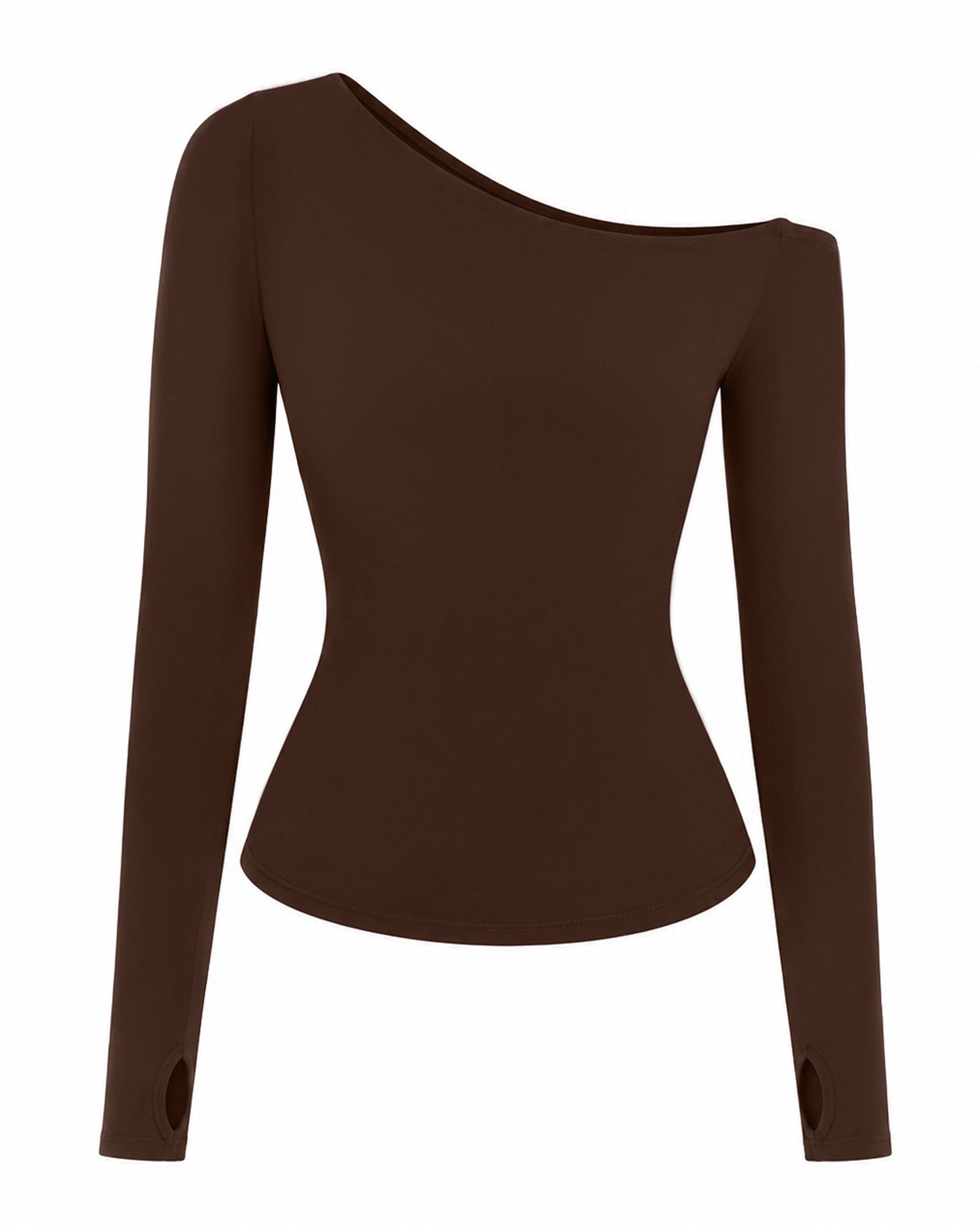 Sculpty One Shoulder Long Sleeve Shapewear Top - Garnet | TA3