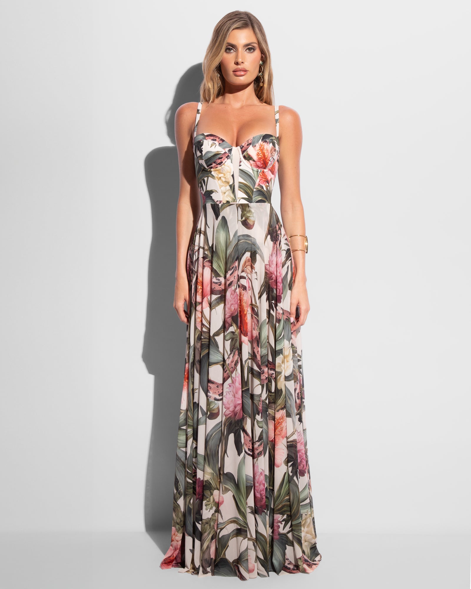 Bombshell Maxi Shapewear Dress - Daylight Peony | TA3