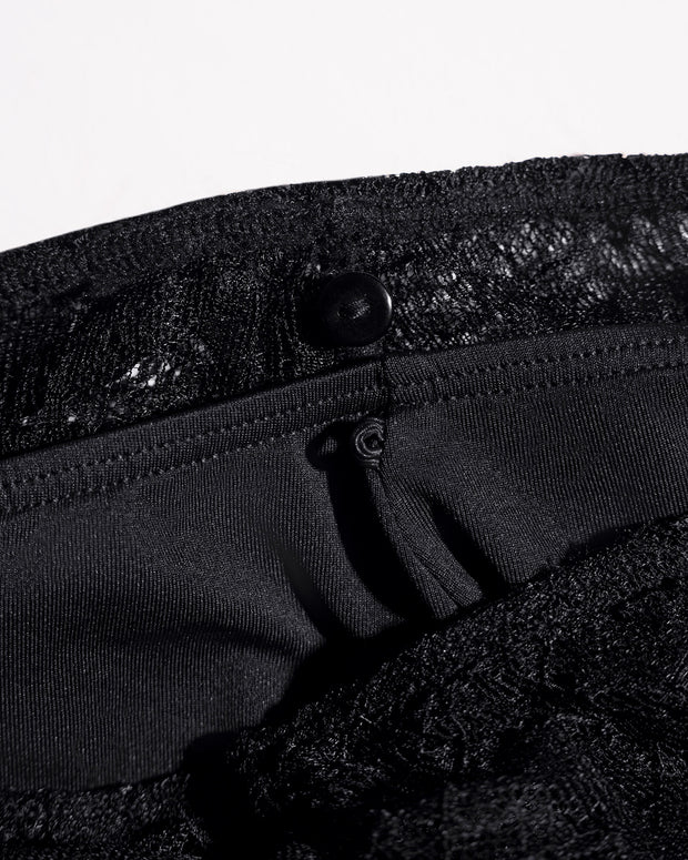 Bombshell Maxi Dress - Lace Black under skirt with button closure
