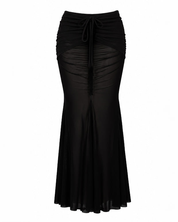 Outline image of Mermaid Adjustable Maxi Skirty - Mesh Black