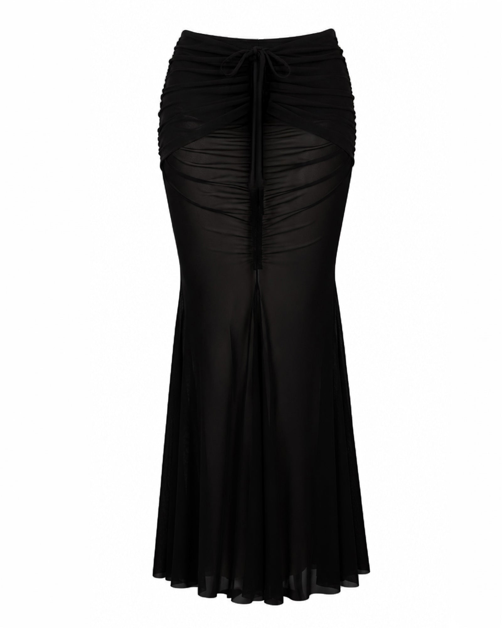 Mermaid Adjustable Maxi Skirty - Mesh Black | Premium Swimwear