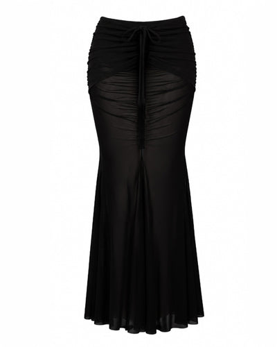 Outline image of Mermaid Adjustable Maxi Skirty - Mesh Black