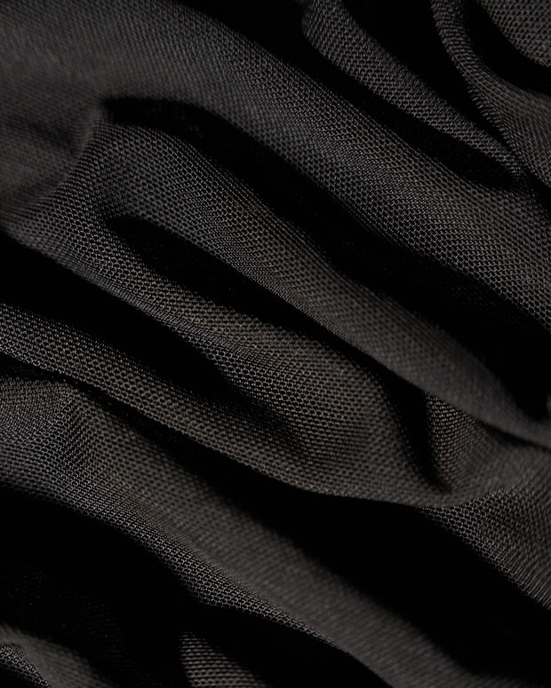 Fabric swatch of Ringy Sheer Slit Skirty - Black