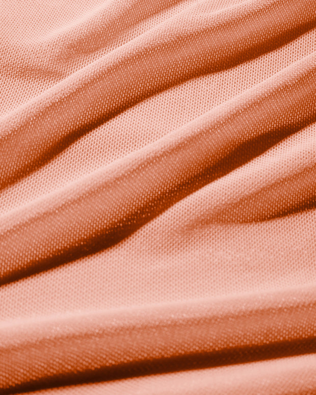 Close up fabric swatch of Mermaid Sheer Maxi Skirty - Adjustable Mesh Papaya