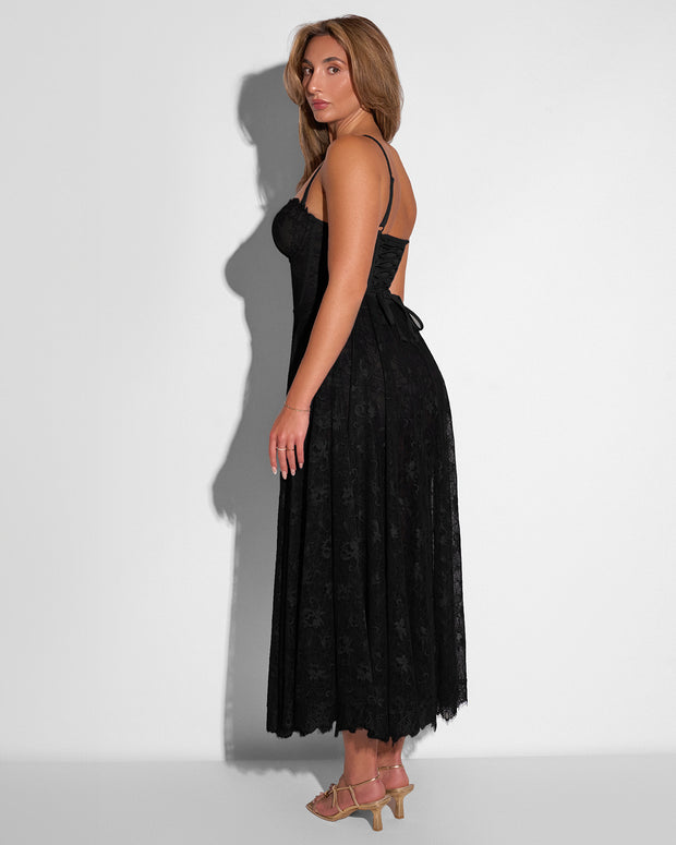 TA3 Bombshell Midi Dress - Lace Black - XS