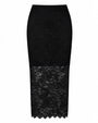 Outline image of Seamed Midi Skirt - Lace Black