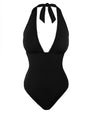 Outline image of Brazilian Halter Plungey - Picot Black