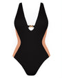 Outline image of Brazilian Plungey Keyhole - Crinkle Contour Black/Tawny