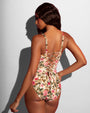 Back view of Plungey Triangle - Contour Pink Rose Leopard/Pinky Oat