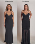 Vixen Seamed Flare Maxi Dress - Lace Black
