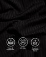 Fabric swatch of Brazilian Lifty - Contour Rib Black/Rose/White