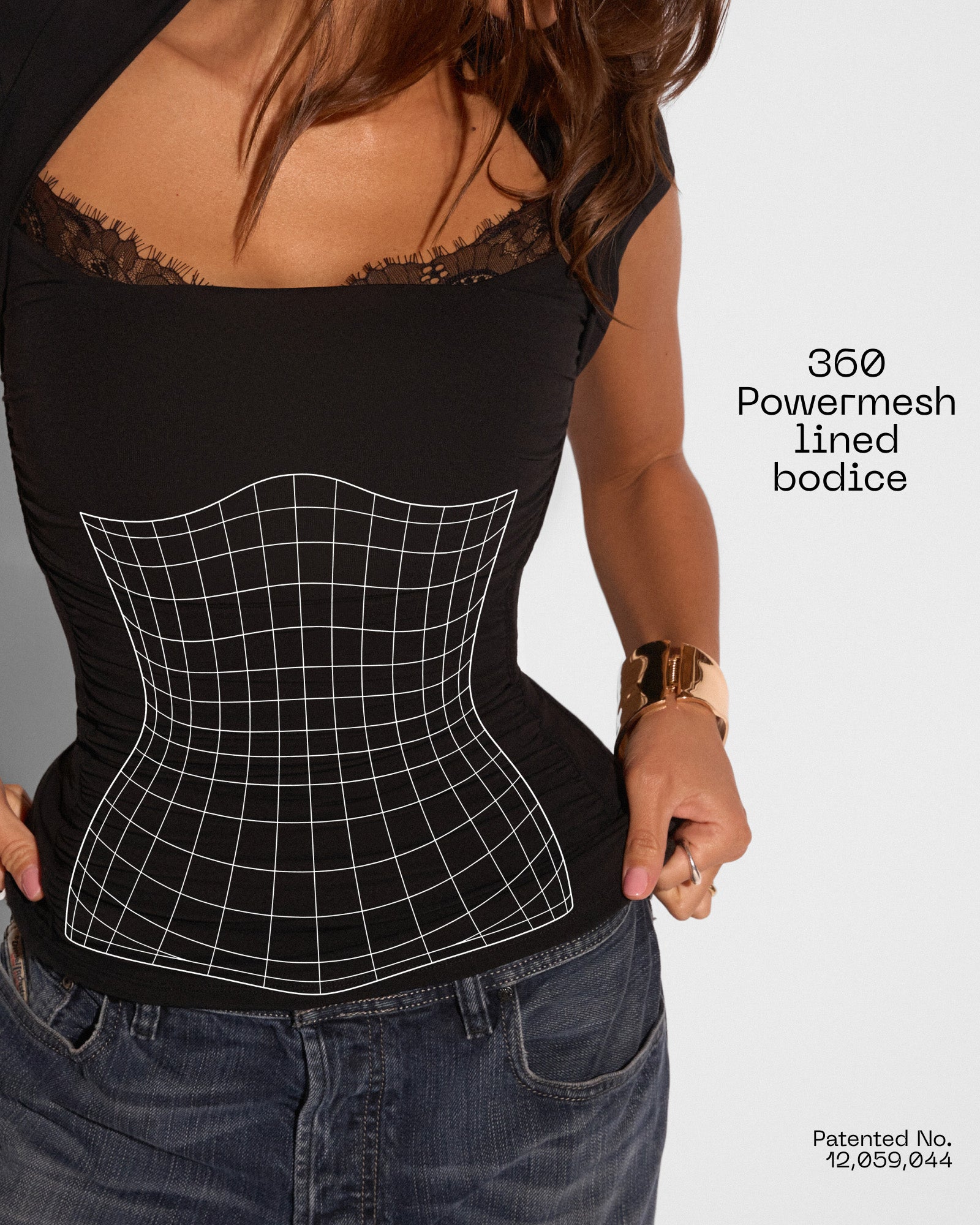 Shapey Ruched Short Sleeve Built-In Shapewear Top - Black | TA3