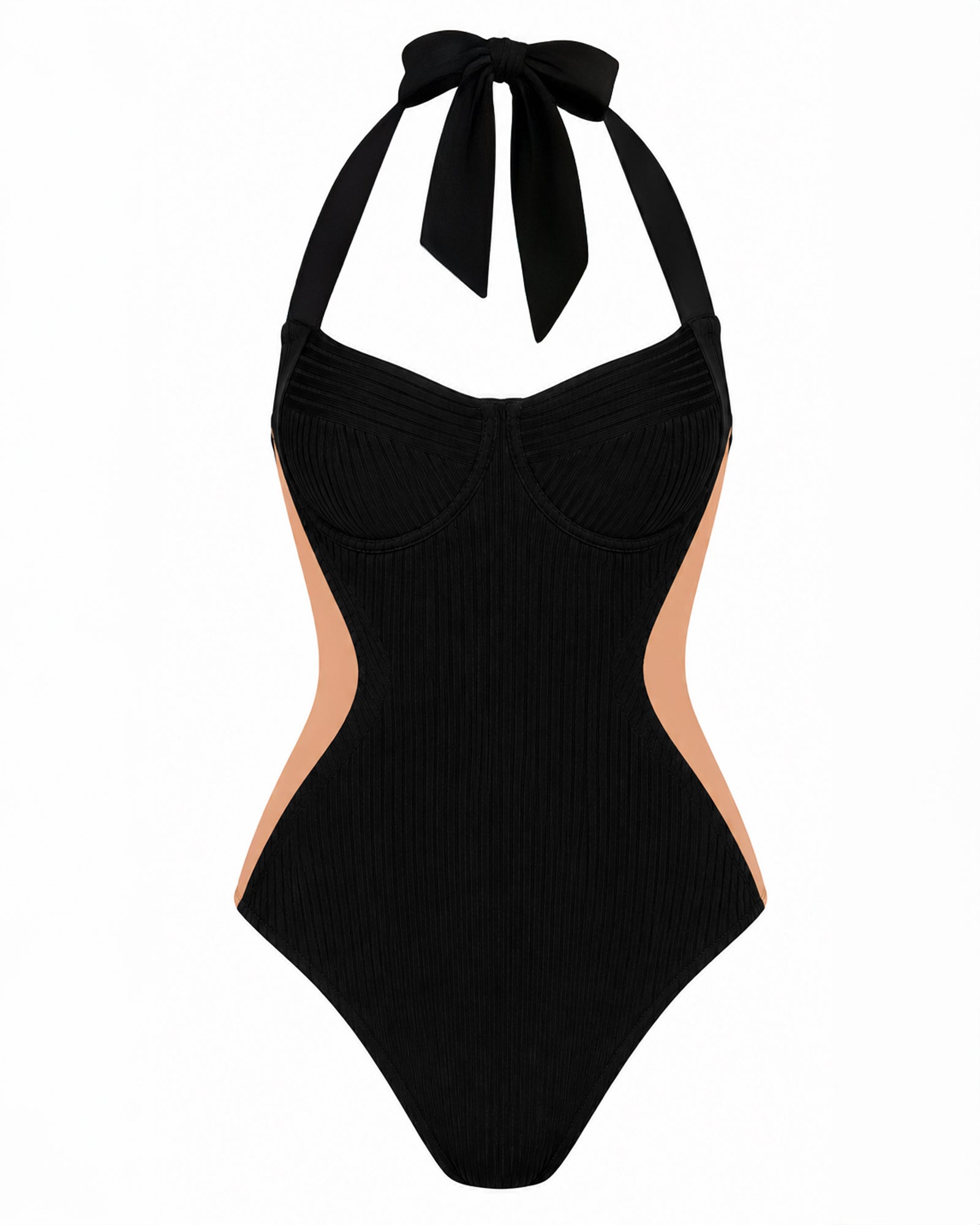 Halter Siren - Contour Rib Black/Tawny | TA3