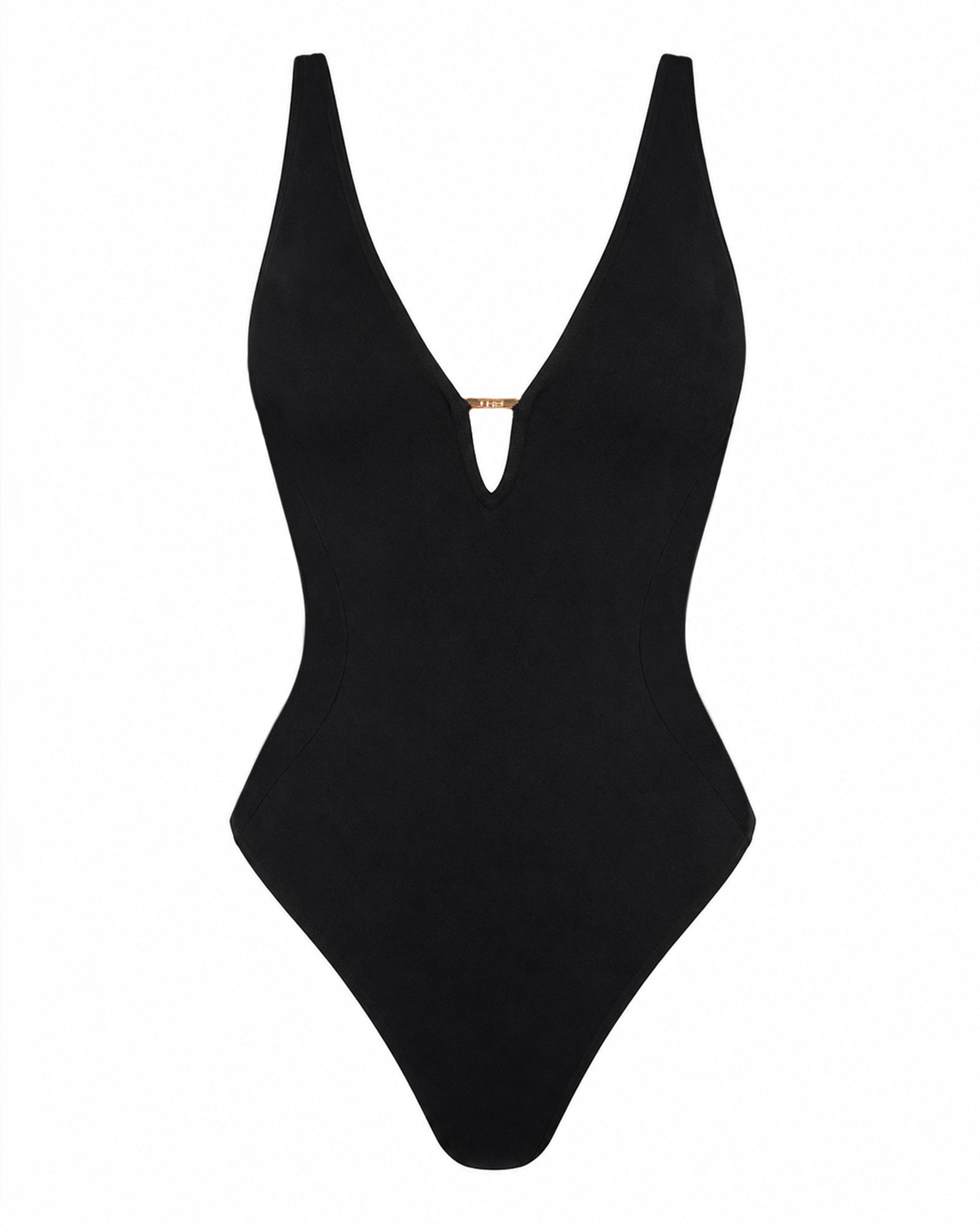 Plungey Triangle Sculpting One Piece Swimsuit - Black | TA3