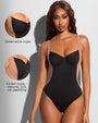 Details graphic pointing out underwire cups on model in Lifty - Contour Black/Tawny