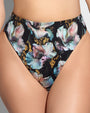 close up of model wearing Hi Cut Smoothing Kini Bottom - Mystic Poppy
